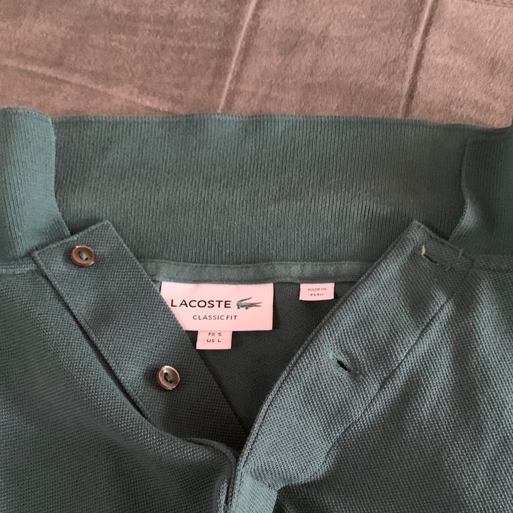 Lacoste Men's Green LS Polo Shirt - Picture 10 of 11